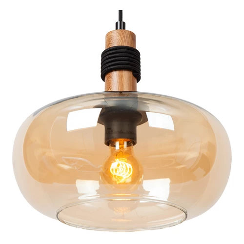 Lucide ILONA - Lámpara colgante - Ø 30 cm - 1xE27 - Ámbar - detalle 1